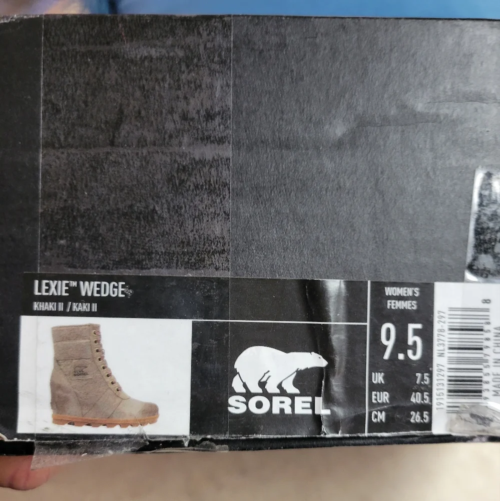 Sorel Lexie Wedge womens size  9.5 booties-khaki